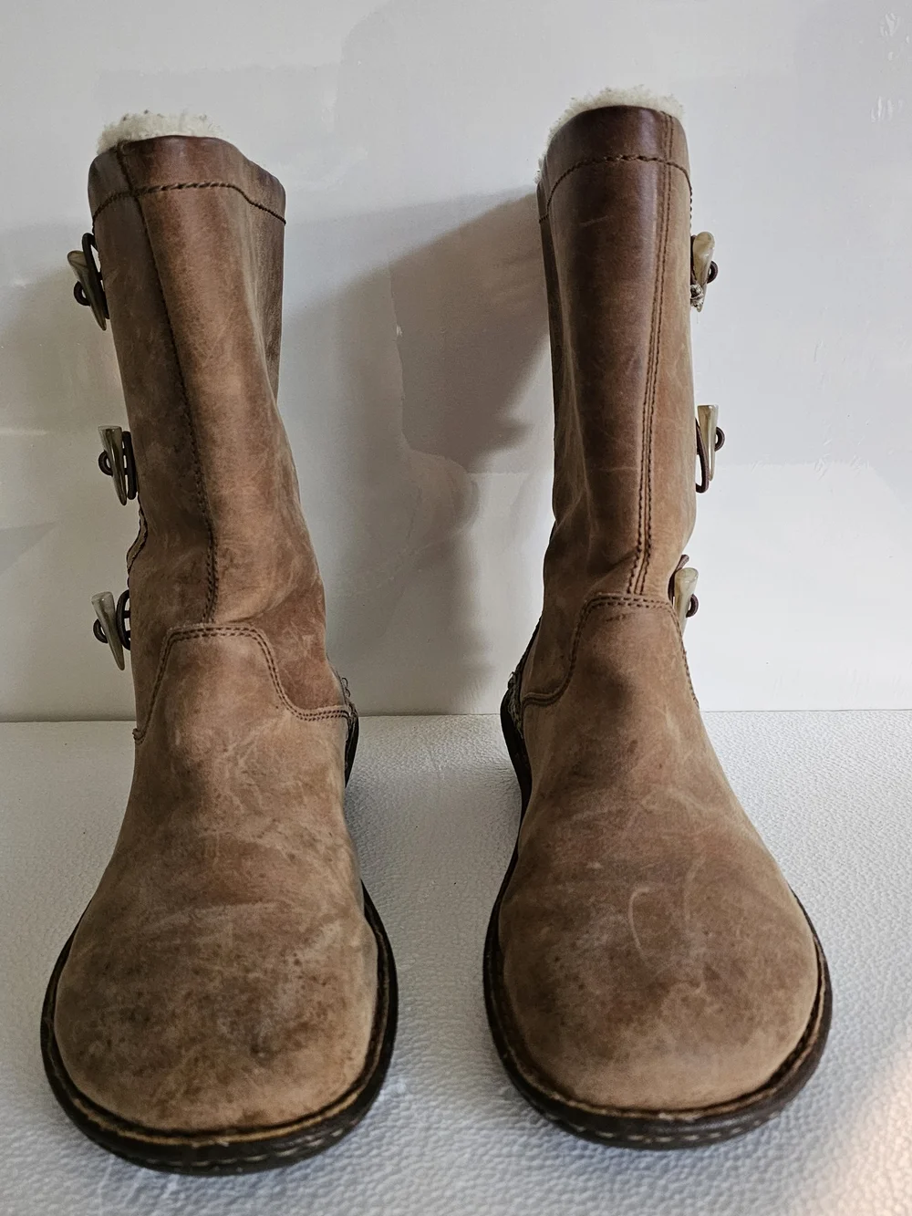 UGG Women's Kona Toggle Brown Suede Shearling-Lined Boots